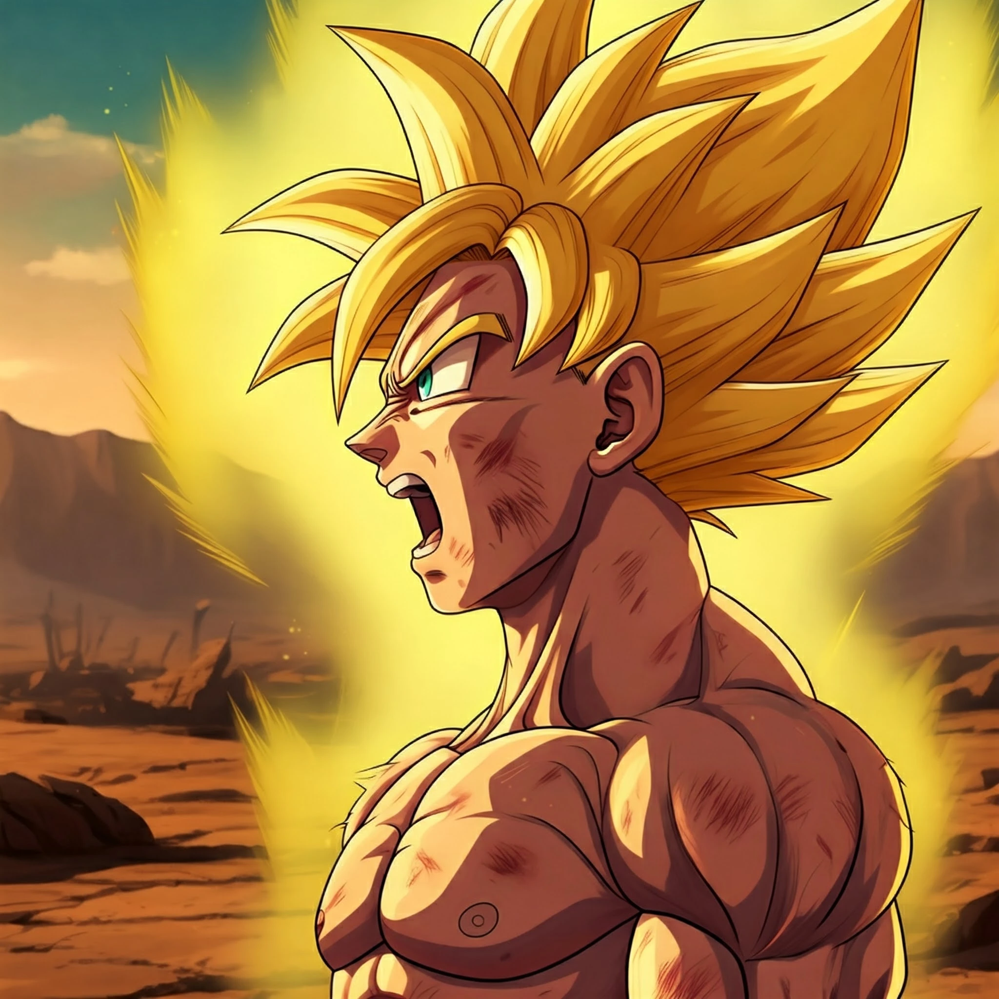 Super Saiyan Goku Yelling