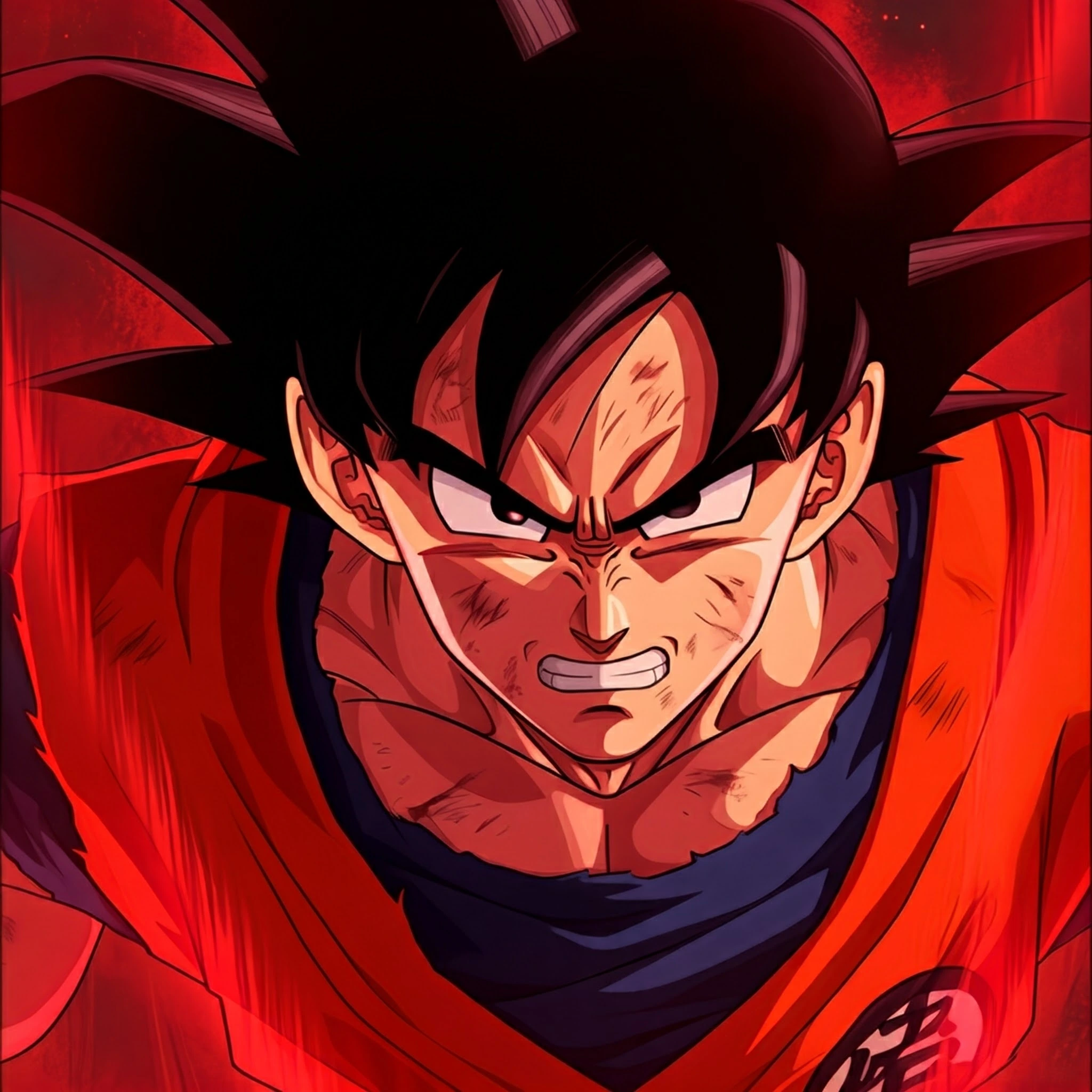 Kaio-Ken Goku looking serious