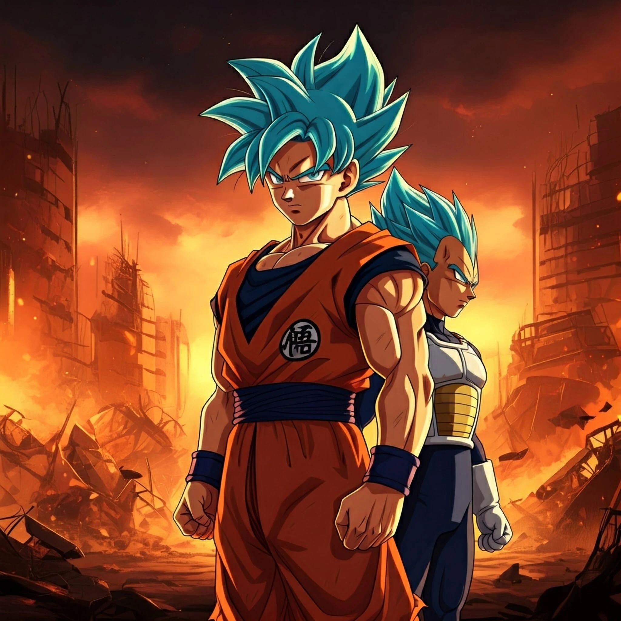 Goku and Vegeta Super Saiyan Blue