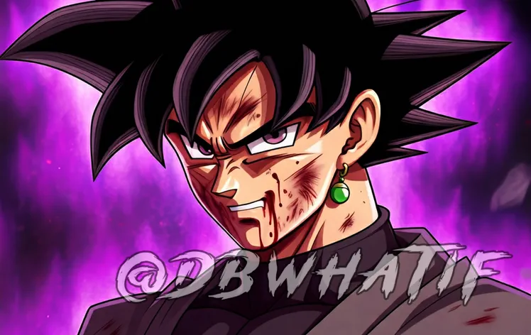 Goku Black with purple aura