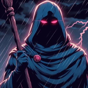 The Guardian, a dark hooded mysterious entity.